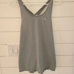 Nike Black and White Striped Tank Top